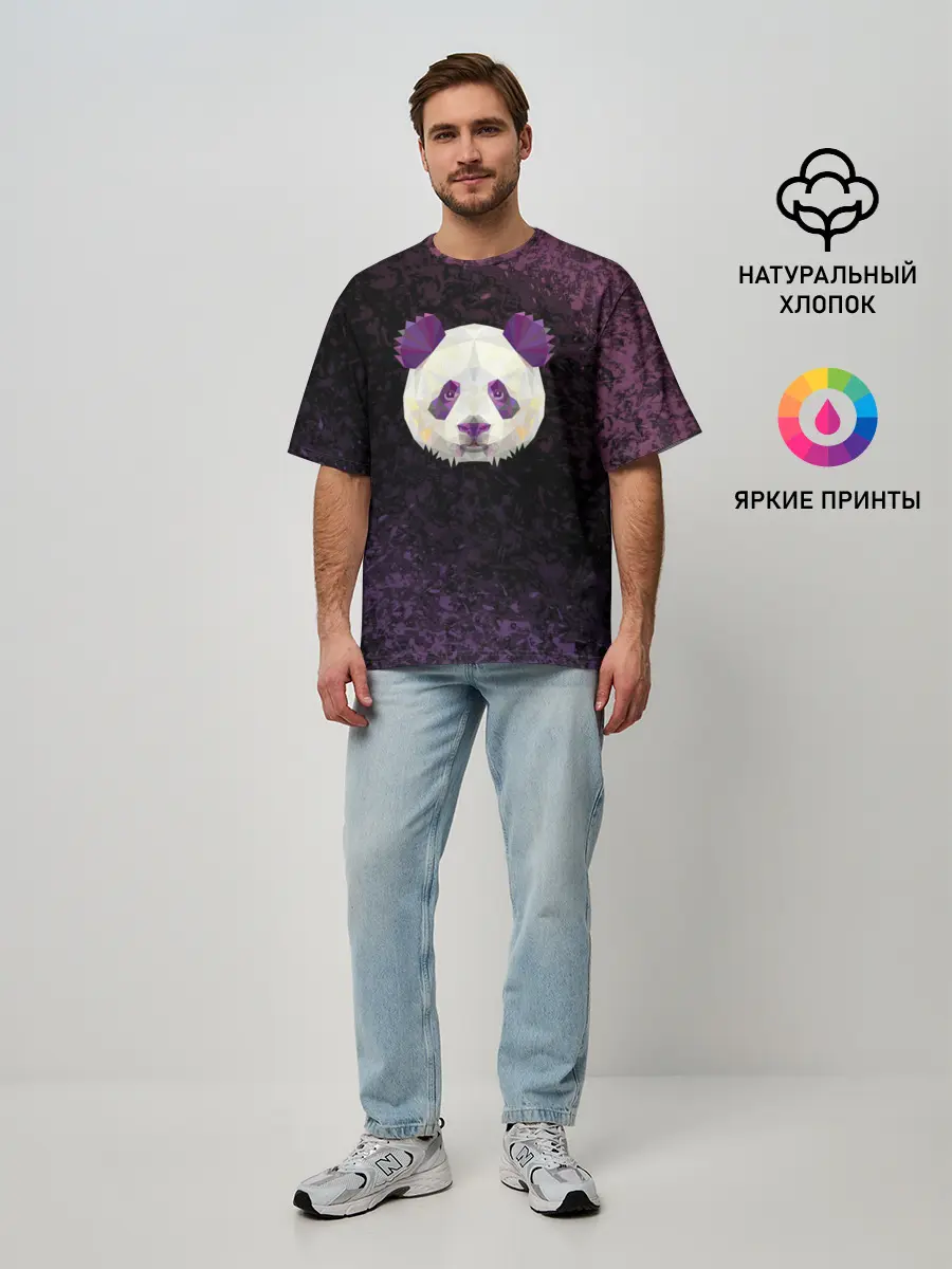 Мужская футболка оверсайз / Панда