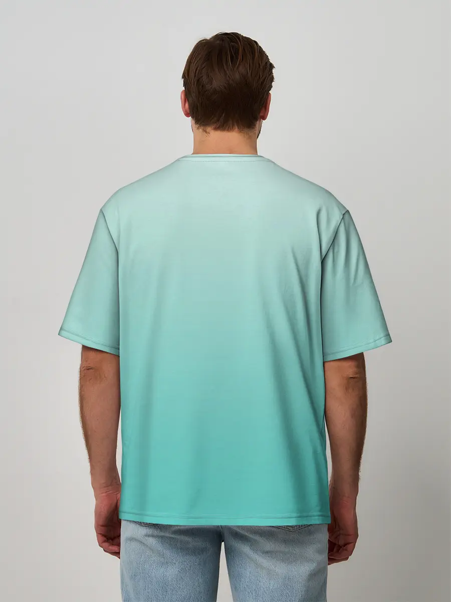 Мужская футболка оверсайз / розовый единорог в небесах