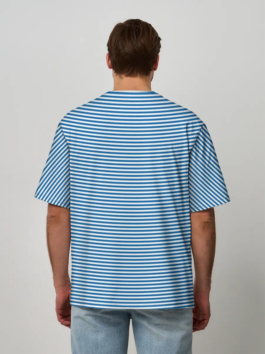 Мужская футболка оверсайз / Тельняшка Якорь