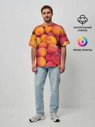 Мужская футболка оверсайз / Персики