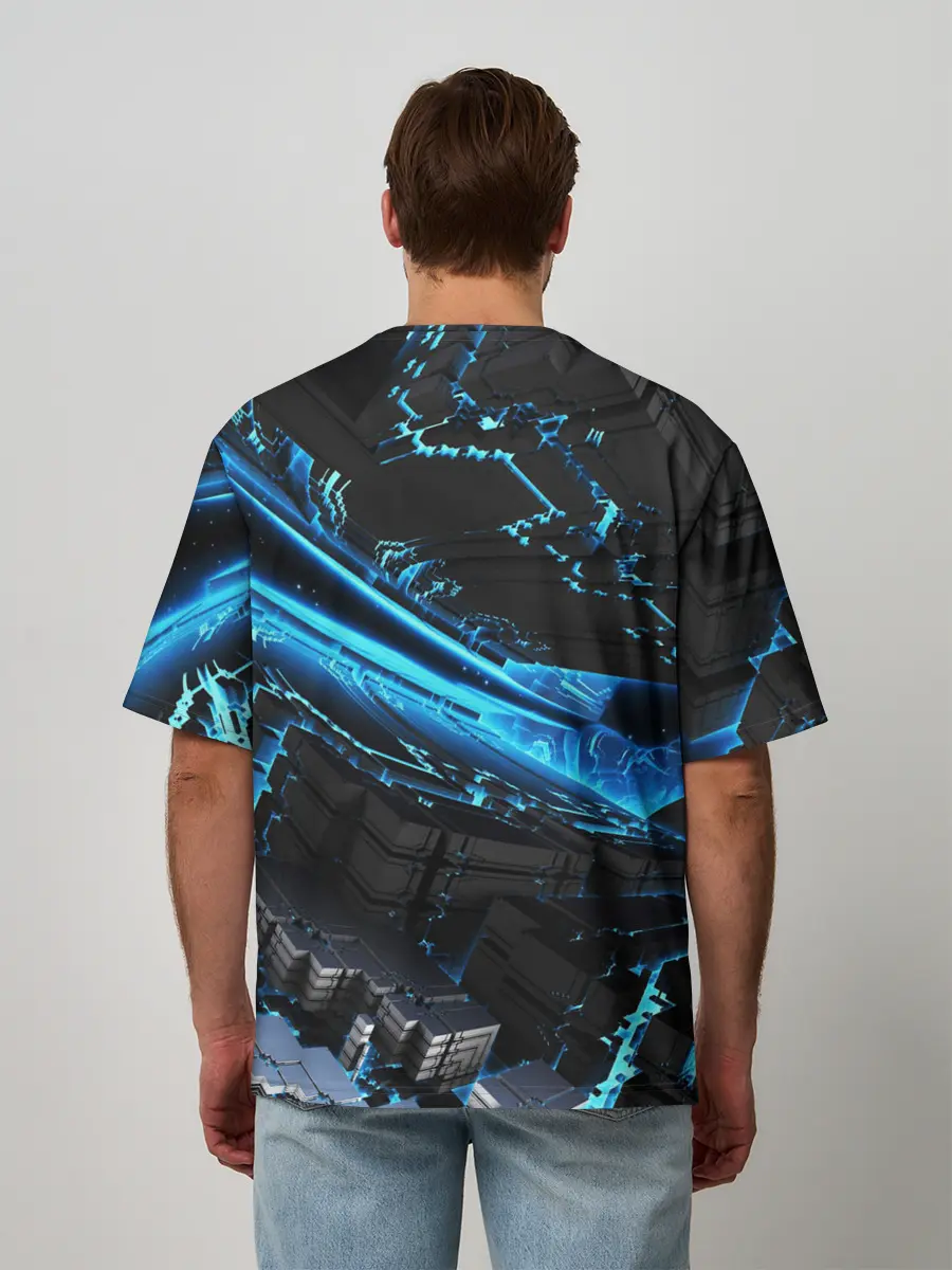 Мужская футболка оверсайз / DIGITAL ABSTRACT