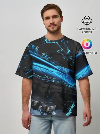 Мужская футболка оверсайз / DIGITAL ABSTRACT