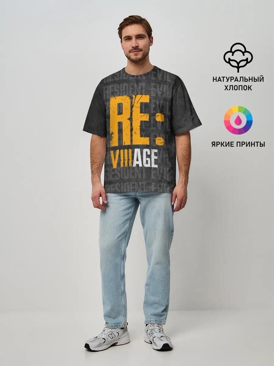Мужская футболка оверсайз / RE VILLAGE | ДЕРЕВНЯ ОБИТЕЛЬ ЗЛА