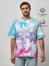 Мужская футболка оверсайз / НЕОНОВЫЕ ПАЛЬМЫ