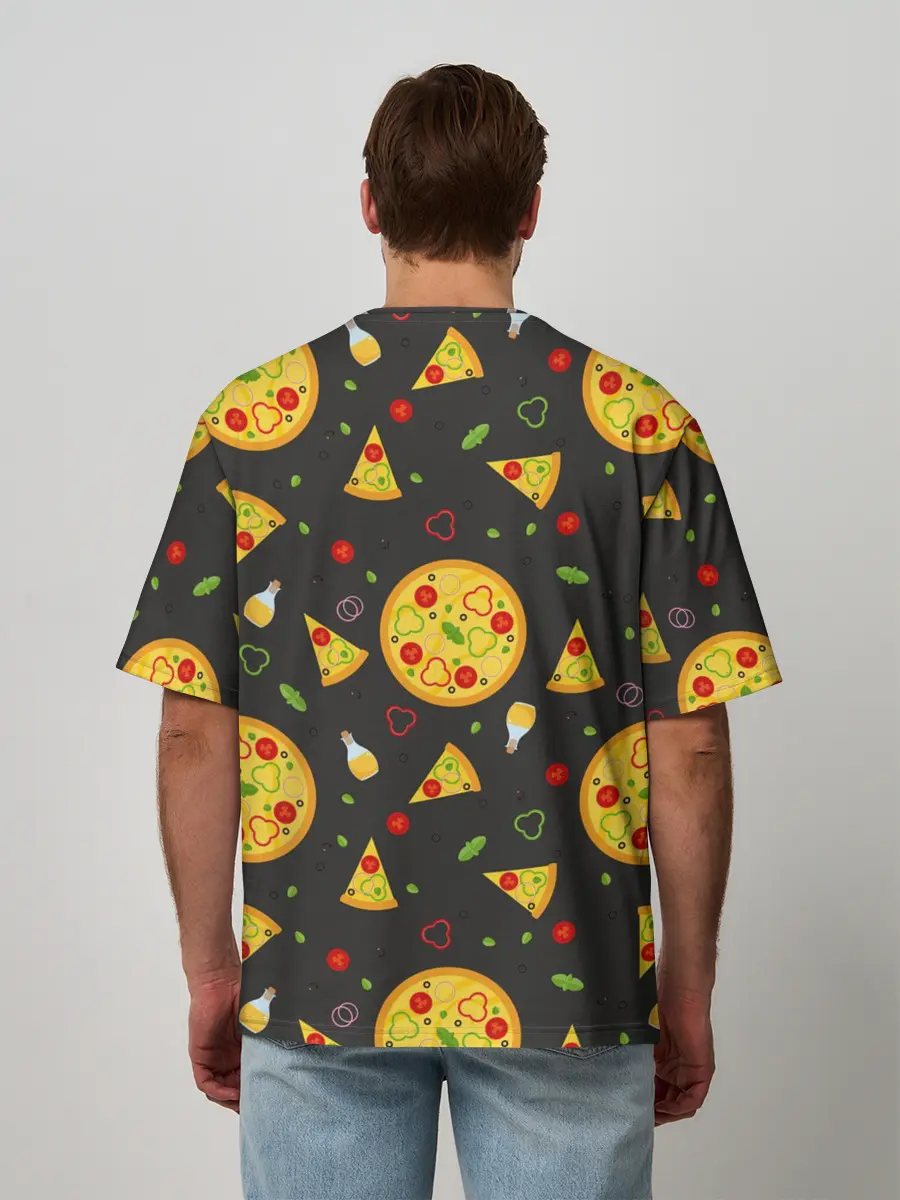 Мужская футболка оверсайз / Веганская пицца