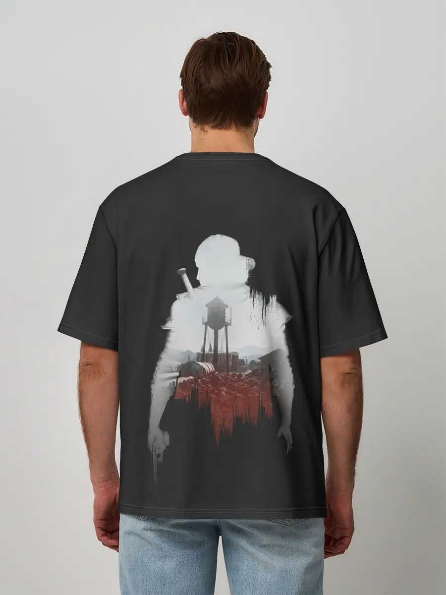 Мужская футболка оверсайз / Days gone силуэт Дикона