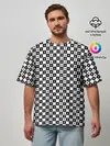 Мужская футболка оверсайз / ШАХМАТНАЯ КЛЕТКА В ГОРОШЕК