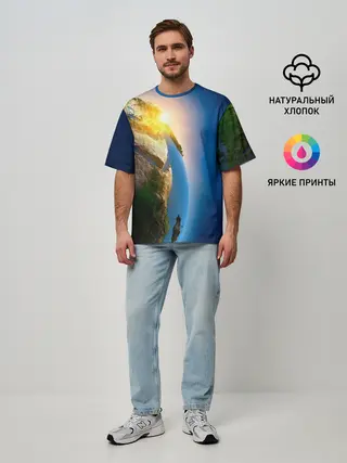 Мужская футболка оверсайз / Планета Земля