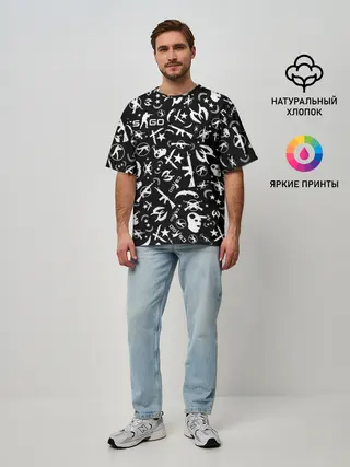 Мужская футболка оверсайз / CS GO