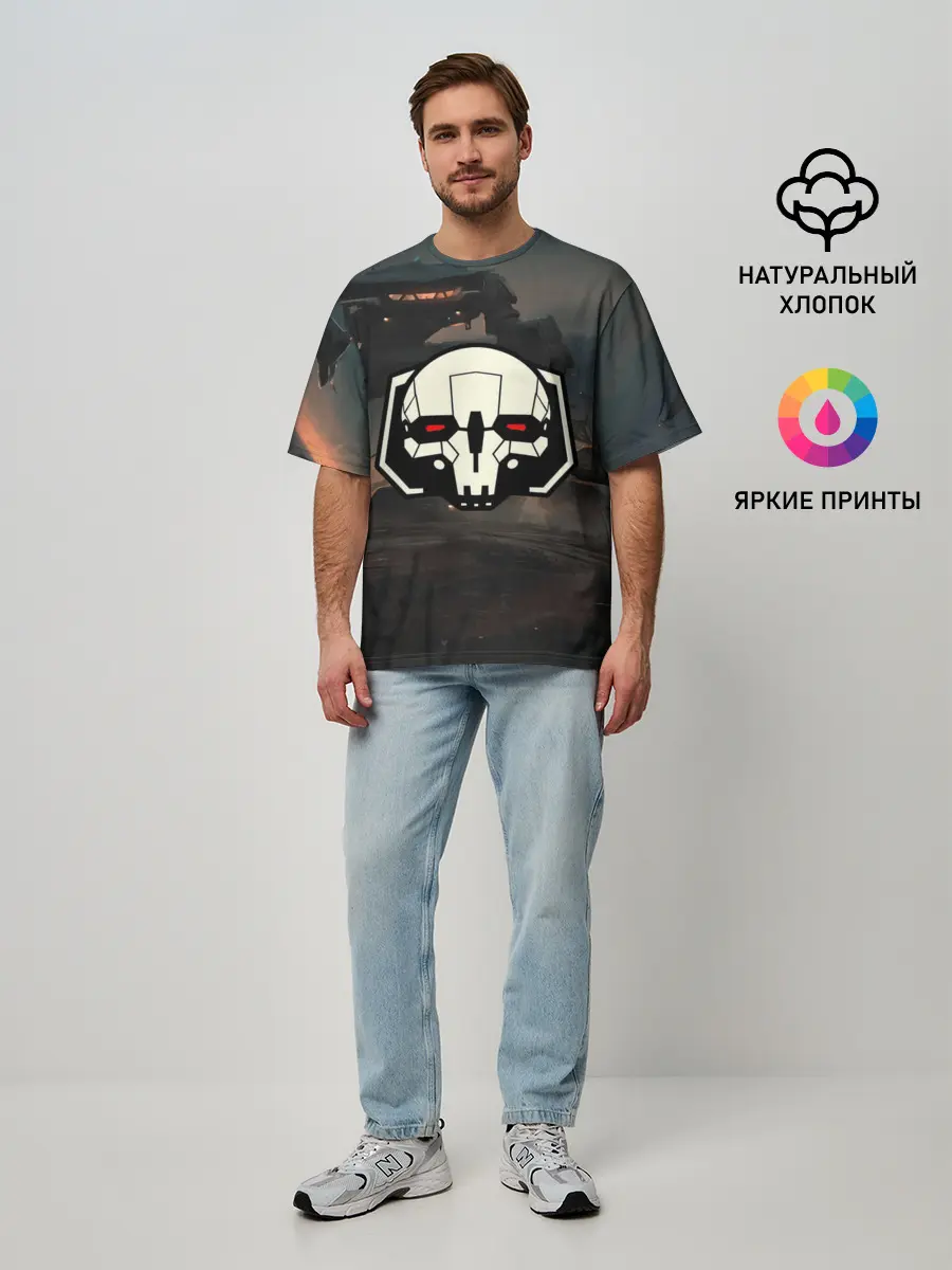 Мужская футболка оверсайз / Боевоймех