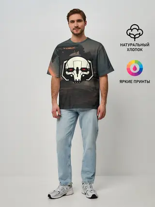 Мужская футболка оверсайз / Боевоймех