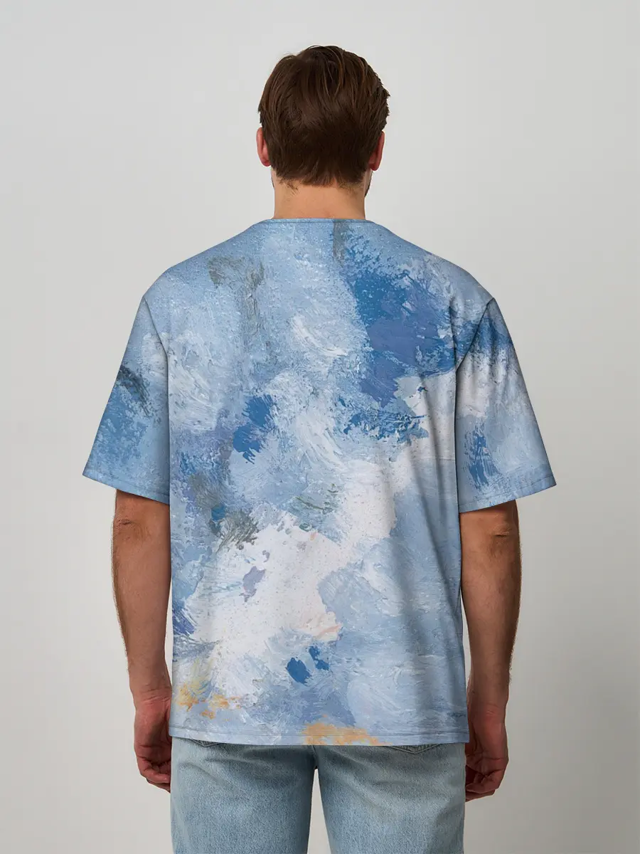 Мужская футболка оверсайз / Небесные мазки
