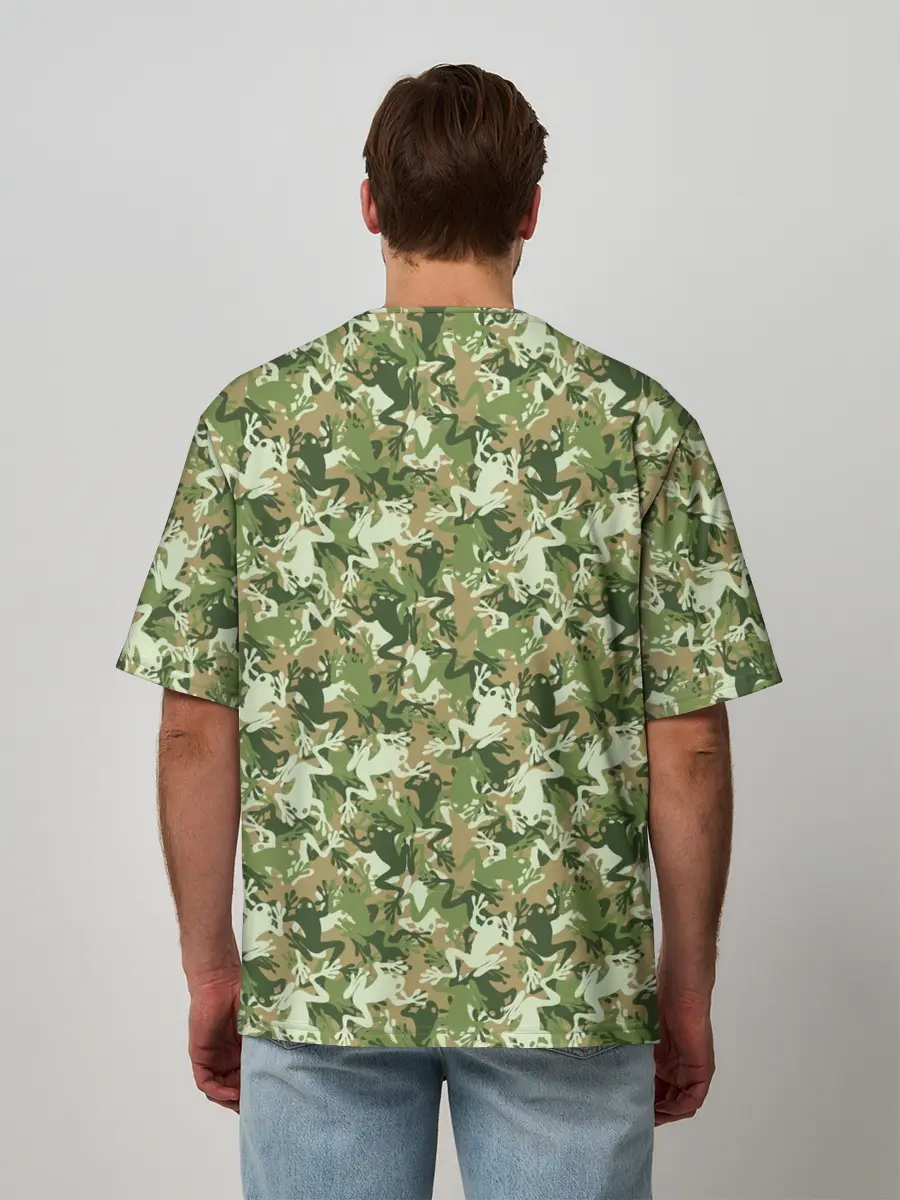 Мужская футболка оверсайз / Лягушки