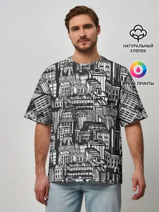 Мужская футболка оверсайз / Бесконечный город