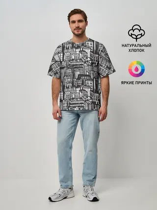 Мужская футболка оверсайз / Бесконечный город