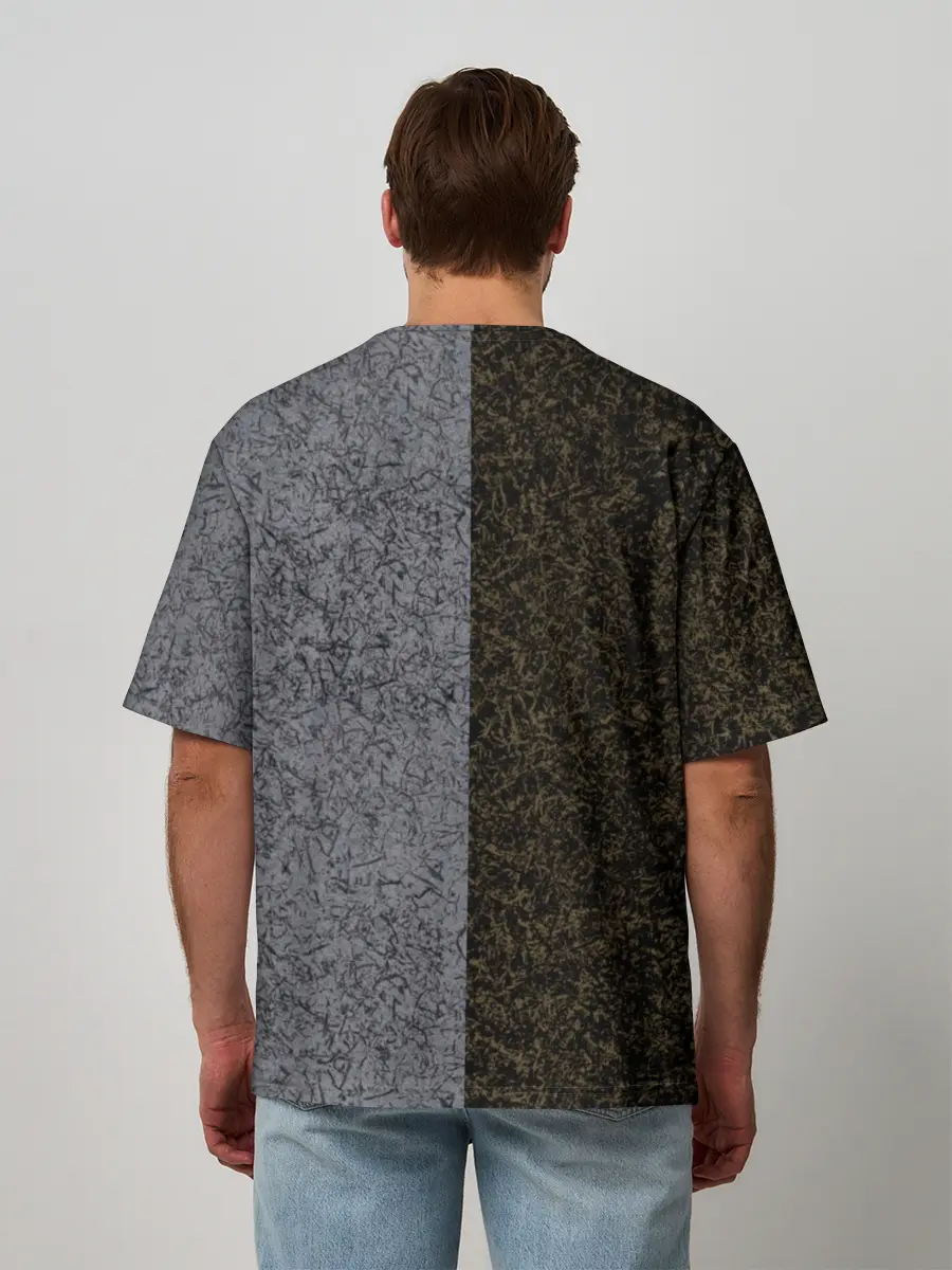 Мужская футболка оверсайз / Полярность металлических цветов