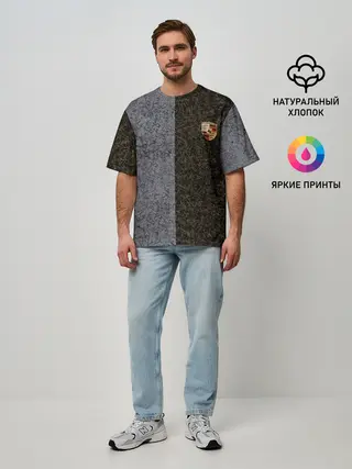 Мужская футболка оверсайз / Полярность металлических цветов