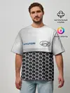 Мужская футболка оверсайз / Hyundai | Стальная решетка