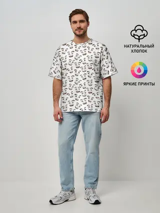 Мужская футболка оверсайз / Рожицы