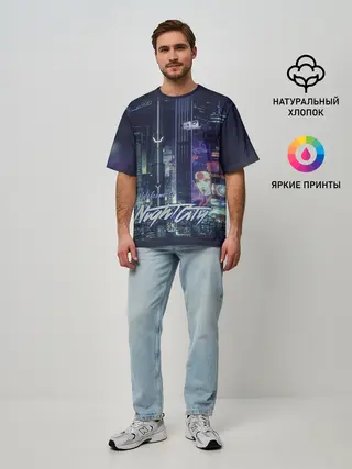 Мужская футболка оверсайз / Welcome to Night City