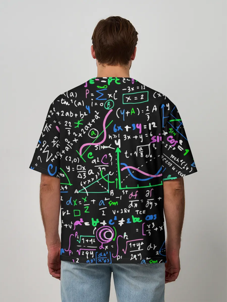 Мужская футболка оверсайз / Математика Графики и Функции