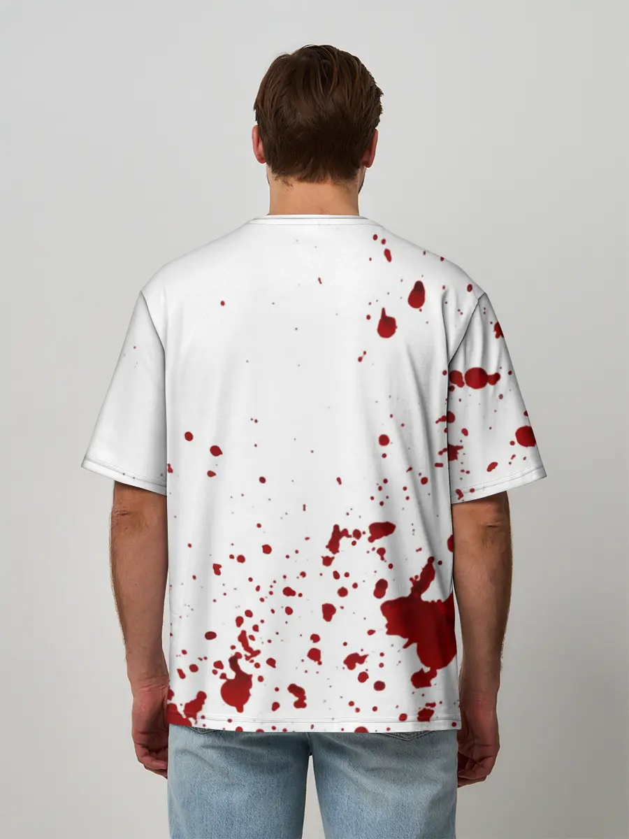 Мужская футболка оверсайз / Кетчуп Разбрызгался