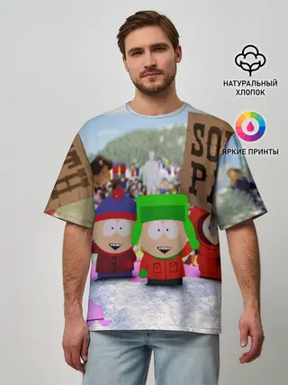 Мужская футболка оверсайз / Южный Парк / South Park .