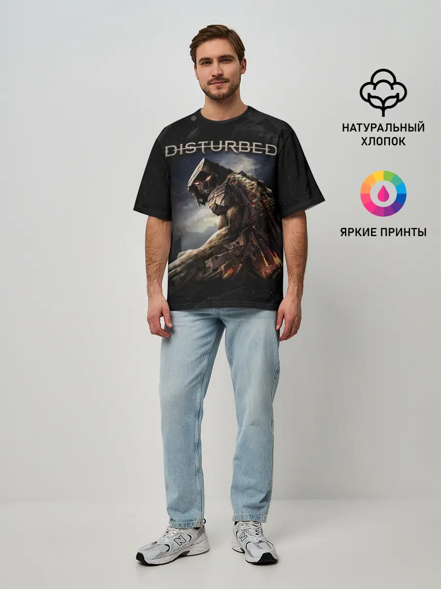 Мужская футболка оверсайз / Disturbed