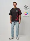 Мужская футболка оверсайз / Тойота 3D плиты с подсветкой