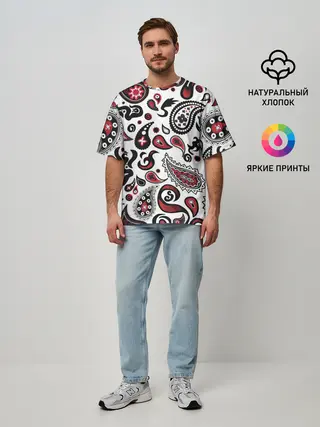 Мужская футболка оверсайз / Молекулярный рисунок