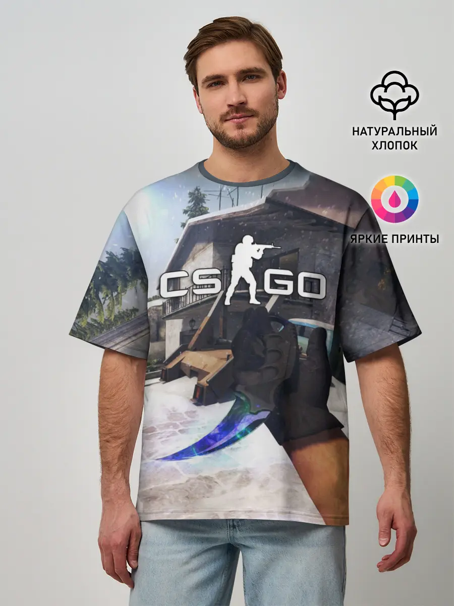 Мужская футболка оверсайз / CS:GO