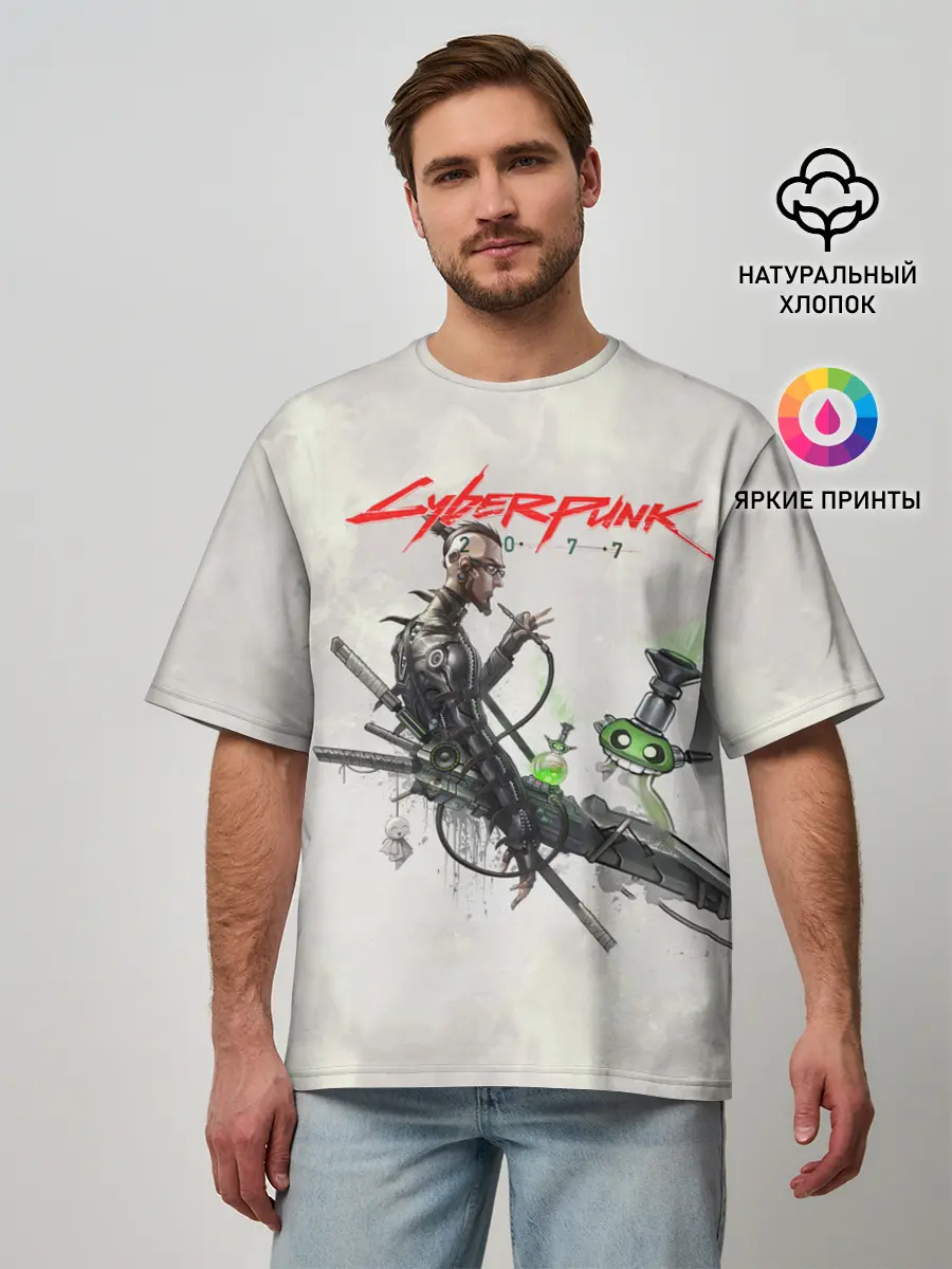 Мужская футболка оверсайз / CYBERPUNK 2077