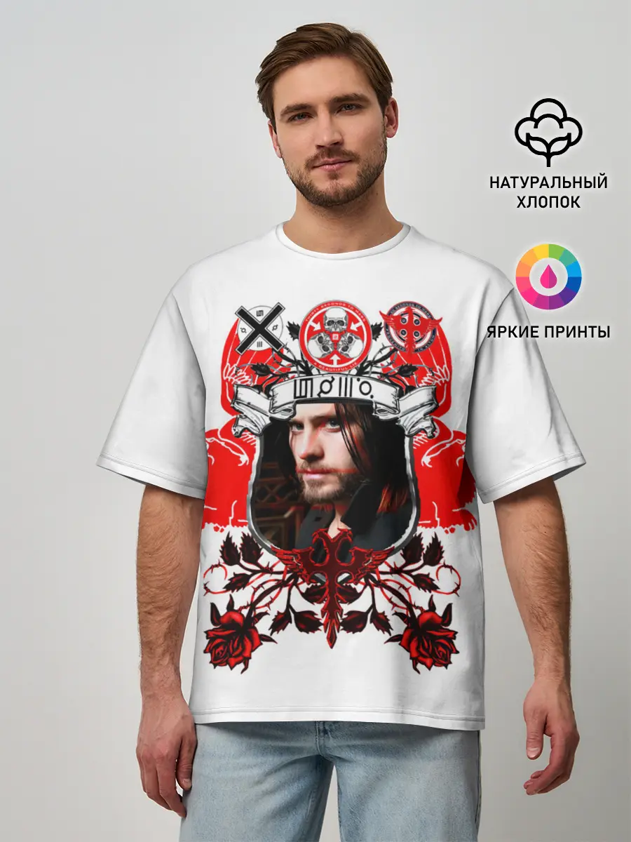 Мужская футболка оверсайз / Thirty Seconds to Mars Джаред Лето