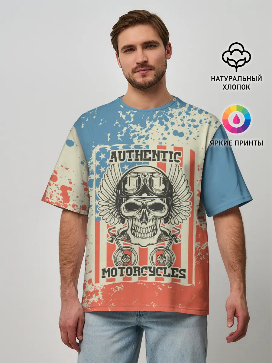 Мужская футболка оверсайз / Authentic Motorcycle