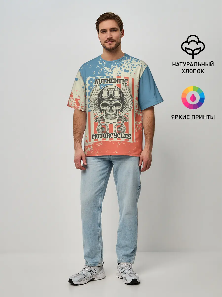 Мужская футболка оверсайз / Authentic Motorcycle
