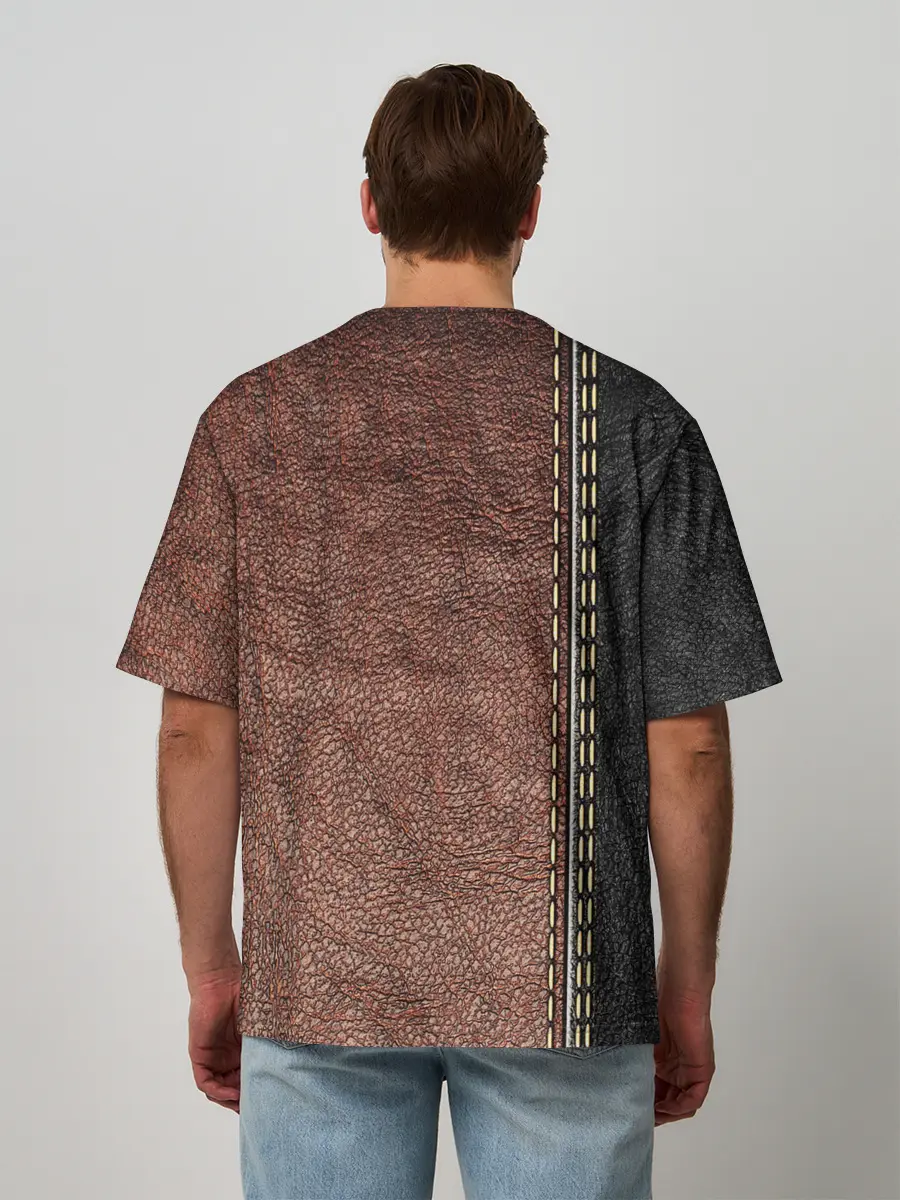 Мужская футболка оверсайз / Текстура Кожи