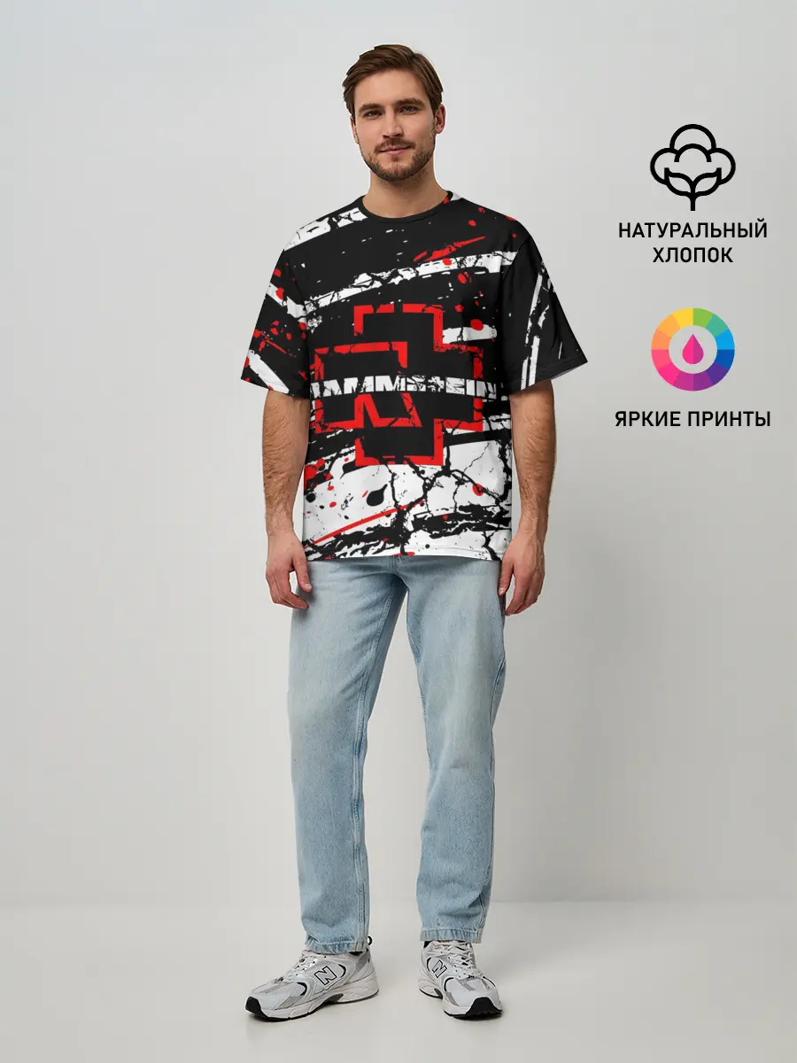 Мужская футболка оверсайз / RAMMSTEIN