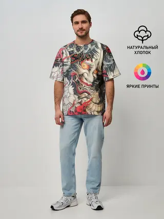 Мужская футболка оверсайз / Самурай