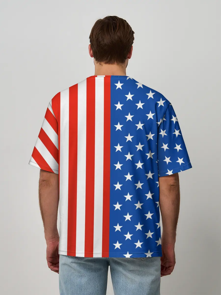 Мужская футболка оверсайз / Американский Флаг