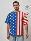 Мужская футболка оверсайз / Американский Флаг
