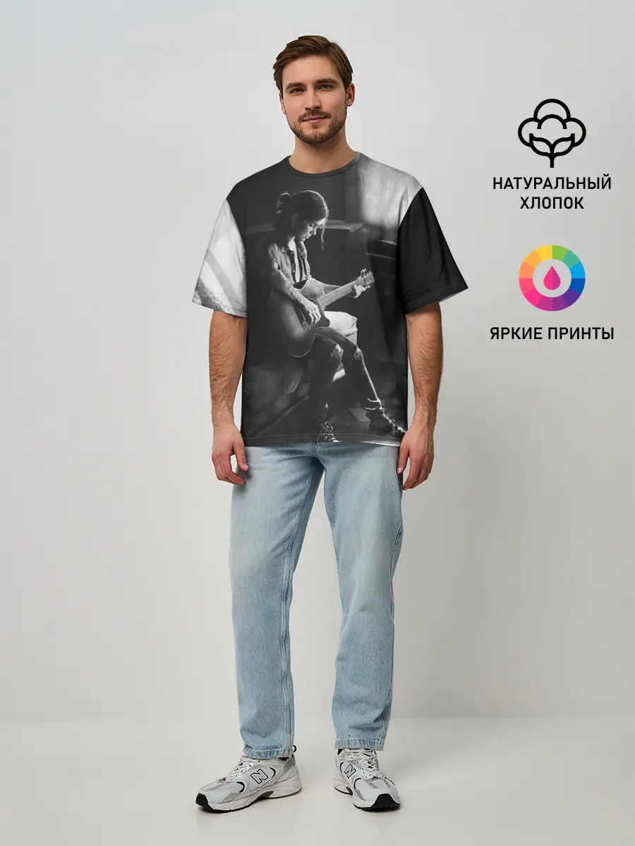 Мужская футболка оверсайз / THE LAST OF US PART 2 ЭЛЛИ