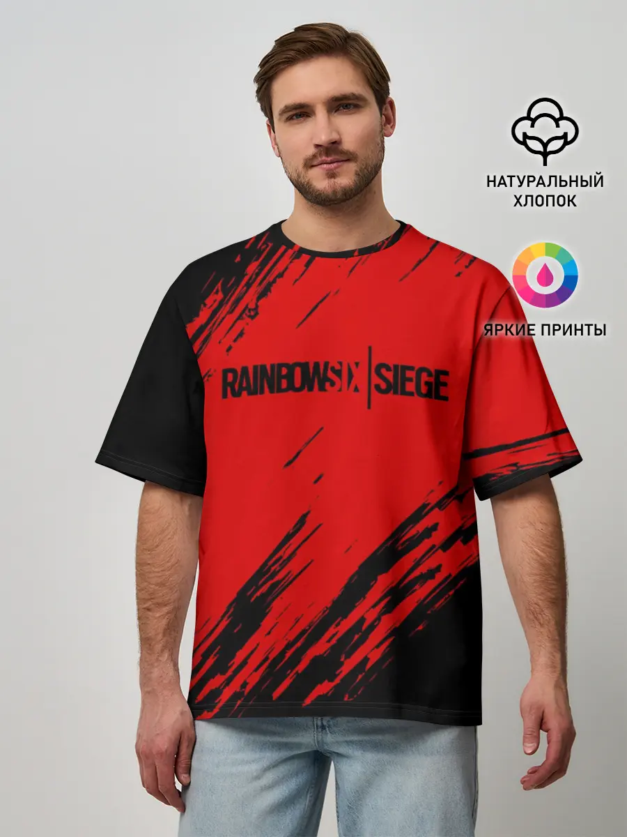 Мужская футболка оверсайз / RAINBOW SIX SIEGE OUTBREAK