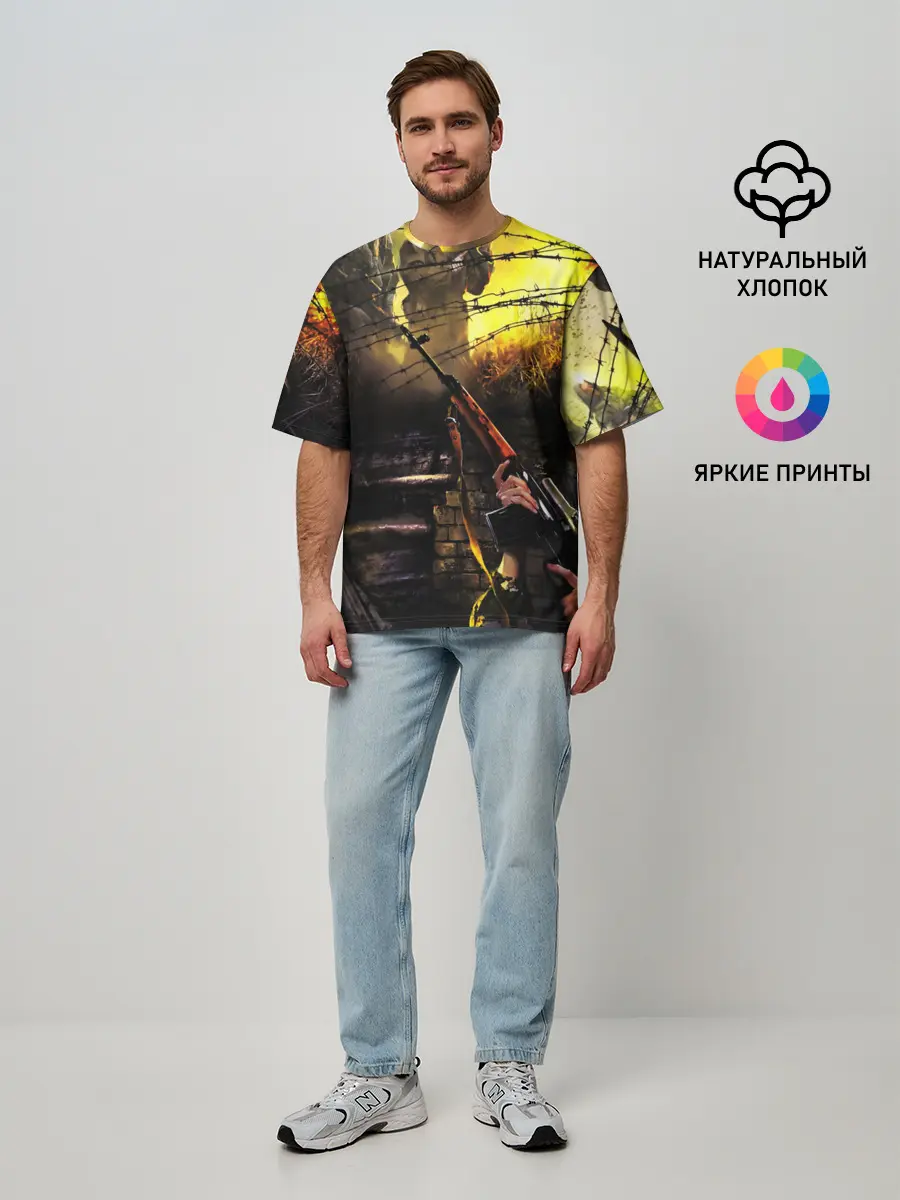 Мужская футболка оверсайз / STALKER