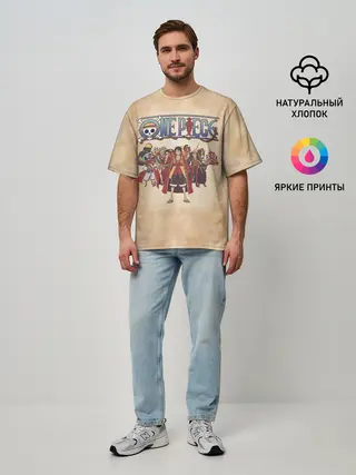 Мужская футболка оверсайз / Персонажи One Piece. Большой куш