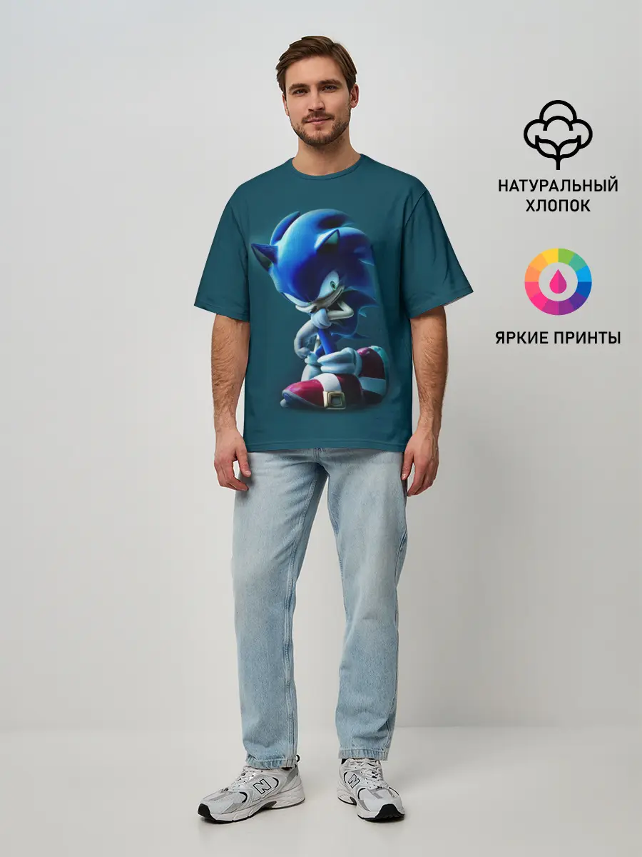 Мужская футболка оверсайз / Sonic