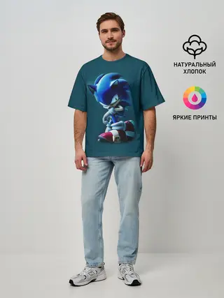 Мужская футболка оверсайз / Sonic
