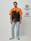 Мужская футболка оверсайз / Котенок на фоне заката