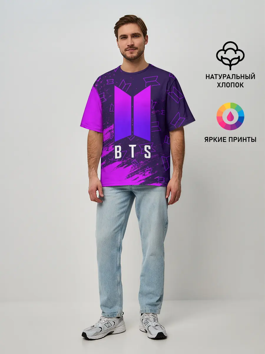 Мужская футболка оверсайз / BTS / БТС