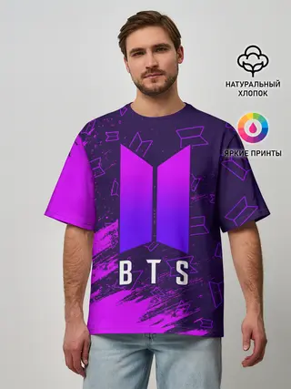Мужская футболка оверсайз / BTS / БТС