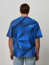 Мужская футболка оверсайз / 3D абстрактные фигуры BLUE